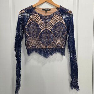 For love and lemons grace lace crop top
